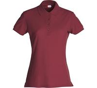 Clique - Polo t-shirt demi-manches pour femme Basic Polo Mesdames slim fit avec boutons en coton printemps/été en différentes couleurs et tailles (bordeaux S), Bourgogne