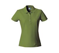 Clique - Polo manches mi-longues t-shirt pour femme Basic Polo Ladies coupe ajustée avec boutons en coton printemps/été en différentes couleurs et tailles (vert militaire XXL)