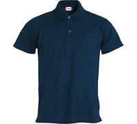 Clique - Polo Piquet demi-manches Homme Basic, 100% Coton, fermeture à boutons, bord manches rabattues en double aiguille, fentes latérales, coupe slim fit (bleu foncé 3XL), bleu foncé