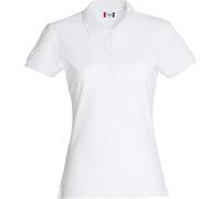 Clique Polo Piquet Demi Manche 4 Boutons Ton sur Ton Ruban parasudore. Fentes latérales, Blanc, X-Large