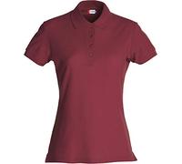 Clique - Polo t-shirt demi-manches pour femme Basic Polo Mesdames slim fit avec boutons en coton printemps/été en différentes couleurs et tailles (bordeaux XS), Bourgogne