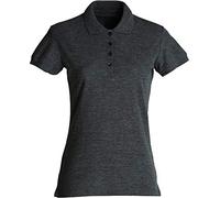 CLIQUE - Polo t-shirt demi-manches pour femme Basic Polo Mesdames slim fit avec boutons en coton printemps/été en différentes couleurs et tailles, Anthracite chiné., X-Small