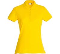Clique - Polo t-shirt demi-manches pour femme Basic Polo Mesdames slim fit avec boutons en coton printemps/été en différentes couleurs et tailles (jaune citron M), Citron