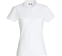 Clique - Polo t-shirt demi-manches pour femme Basic Polo Mesdames slim fit avec boutons en coton printemps/été en différentes couleurs et tailles (blanc L), Blanc