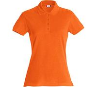 Clique - Polo t-shirt demi-manches pour femme Basic Polo Mesdames slim fit avec boutons en coton printemps/été en différentes couleurs et tailles (orange L), Orange