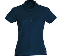 CLIQUE - Polo t-shirt demi-manches pour femme Basic Polo Mesdames slim fit avec boutons en coton printemps/été en différentes couleurs et tailles, bleu foncé, Small