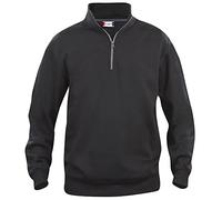 Clique - Sweat à fermeture éclair pour homme, femme, unisexe, demi-fermeture éclair, en polyester, doux, résistant au lavage, pour randonnée, randonnée, voyage, loisirs (noir XXL), Noir
