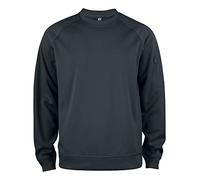 CLIQUE - Sweat-shirt à col rond homme femme unisexe Basic Active Roundneck en polyester doux résistant au lavage pour randonnée, randonnée, voyage, loisirs, Noir , M