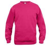 CLIQUE - Sweat-shirt col rond manches longues Homme Femme Unisexe Basic Roundneck, en polyester, côtelé élastique, tissu résistant aux lavages, Framboise, XL