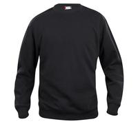 CLIQUE - Sweat-shirt col rond manches longues Homme Femme Unisexe Basic Roundneck, en polyester, côtelé élastique, tissu résistant aux lavages, Noir , XXXL
