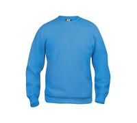Clique - Sweat-shirt col rond manches longues Homme Femme unisexe Basic Roundneck, en polyester, côtelé élastique, tissu résistant aux lavages (turquoise XL), turquoise