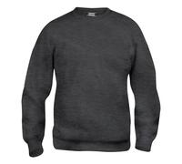 CLIQUE - Sweat-shirt col rond manches longues Homme Femme Unisexe Basic Roundneck, en polyester, côtelé élastique, tissu résistant aux lavages, Anthracite chiné., L