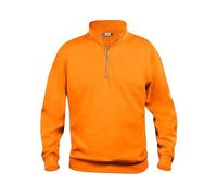 CLIQUE - Sweat-shirt demi-fermeture éclair homme femme unisexe basique demi-fermeture éclair en polyester doux résistant au lavage pour randonnée, randonnée, voyage, loisirs, Orange HV, XXXL