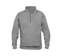 CLIQUE - Sweat-shirt demi-fermeture éclair homme femme unisexe basique demi-fermeture éclair en polyester doux résistant au lavage pour randonnée, randonnée, voyage, loisirs, Nuances de gris, L