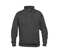 Clique - Sweat-shirt demi-fermeture éclair pour homme, femme, unisexe, demi-fermeture éclair, en polyester, doux, résistant au lavage, pour randonnée, voyage, loisirs, Anthracite chiné., L