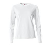 Clique - T-shirt à manches longues col rond pour femme Basic-T L/S Mesdames en coton Jersey coupe slim en différentes tailles et couleurs, Blanc, XX-Large
