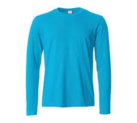 CLIQUE T-shirt basique à manches longues pour homme, Bleu turquoise, XL