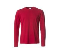 CLIQUE T-shirt basique à manches longues pour homme, rouge, XS