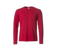 CLIQUE T-shirt basique à manches longues pour homme, rouge, XXL