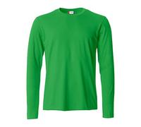 Clique - T-shirt à manches longues Homme Basic-T L/S, en coton Jersey, col élastique, ruban pare-soleil, coupe slim-fit (vert acide S), Vert acide.