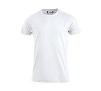 CLIQUE - T-shirt col rond demi-manches Hommes Premium-T, en coton Jersey, ruban pare-soleil, col élastique, coupe slim-fit, Blanc, XL