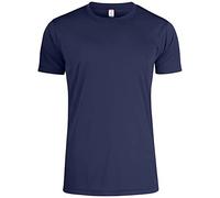 CLIQUE - T-shirt col rond homme Basic Active-T, en microfibre, ruban pare-soleil, coutures latérales, coupe slim-fit, bleu, Medium