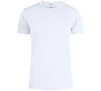 Clique - T-shirt col rond homme Basic Active-T, en microfibre, ruban pare-soleil, coutures latérales, coupe slim-fit (blanc S), Blanc