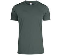 CLIQUE - T-shirt col rond homme Basic Active-T, en microfibre, ruban pare-soleil, coutures latérales, coupe slim-fit, Canne à fusil., Medium