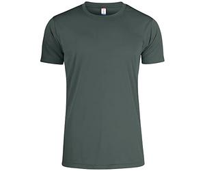 CLIQUE - T-shirt col rond homme Basic Active-T, en microfibre, ruban pare-soleil, coutures latérales, coupe slim-fit, Canne à fusil., Small