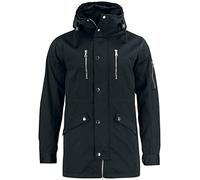 CLIQUE - Veste doublée Casual Homme Arock, en polyester, avec capuche amovible, fermeture à glissière, boutons pression, saison printemps-automne noir, Noir , XS