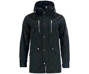 CLIQUE - Veste doublée Casual Homme Arock, en polyester, avec capuche amovible, fermeture à glissière, boutons pression, saison printemps-automne noir, Noir , XS