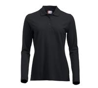 Clique Women's Clique Classic Long Sleeved Womens Marion Polo Regular Fit Plain Polo Long Sleeve Polo Shirt, Black, 10 (Manufacturer Size: Small)