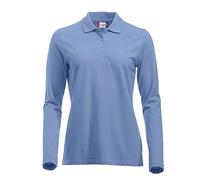 Clique Women's Clique Classic Long Sleeved Womens Marion Polo Regular Fit Plain Polo Long Sleeve Polo Shirt, Blue (Light Blue), 18 (Manufacturer Size: XX-Large)