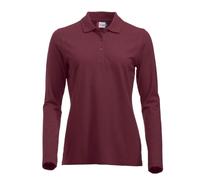 Clique Women's Clique Classic Long Sleeved Womens Marion Polo Regular Fit Plain Polo Long Sleeve Polo Shirt, Red (Burgundy), 8 (Manufacturer Size: X-Small)