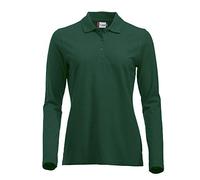 Clique Women's Clique Classic Long Sleeved Womens Marion Polo Regular Fit Plain Polo Long Sleeve Polo Shirt, Green (Bottle Green), 16 (Manufacturer Size: X-Large)
