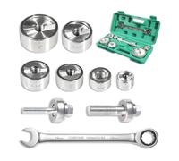 Cliquet Emporte-pièce Poinçonneuse Kit, Matrices de 1/2 à 2 Pouces | Construction robuste, conception ergonomique, idéale pour les panneaux électriques, comprend 6 matrices de précision