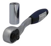 Cliquet réversible CARTREND avec douille universelle 7 à 19 mm avec levier réversible Soft Grip, supporte jusqu'à 300 Nm 9,5 mm (3/8 pouce)