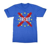 Cliquewear Frexit French Exit Europe France Out of EU T-Shirt (Blue, L)