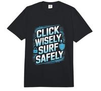 Cliquez avec Sagesse | Surfez en Toute sécurité | Cybersécurité | Service d'assistance Informatique Comfort Colors Adult Heavyweight T-Shirt