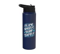 Cliquez avec sagesse | Surfez en toute sécurité | Cybersécurité | Service d'assistance informatique Stainless Steel Insulated Water Bottle