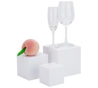 Cliselda Lot de 3 boîtes de présentation en acrylique avec fond creux pour cupcakes, bonbons, desserts, buffets, bijoux de collection, blanc