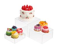 Cliselda Vitrine de présentation en acrylique (Lot de 3) avec Fond Vide, Présentoir Acrylique Cube Acrylique Boîte de Présentation pour l'action Figurines Jouets, Collectibles(grand)