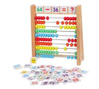 CLISPEED 1 Ensemble Boulier Bois Éducatif pour Garçon Fille Mathématique avec Cartes Numériques Outil Apprentissage Comptage pour Développer Les Compétences Mathématiques des Tout Petits