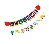 CLISPEED 1 Jeu Bannière De Décoration De Rentrée Scolaire De Drapeaux Accrocheurs Pour Portes Salles De Classe Pour Élèves Fêter 2 Pièces