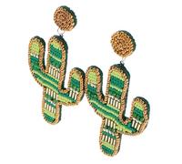 CLISPEED 1 Paire Boucles Oreilles Perles de Cactus Vintage Faites Main Accessoires pour Adolescentes pour Fêtes Usage