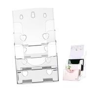 CLISPEED 1 pièce Porte Brochures Acrylique Transparent à Support de Littérature Multi Tiers pour Bureau et Comptoir Présentoir Pratique pour Dossiers