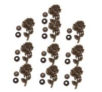 CLISPEED 10 ensembles Lot de Boutons-pression Rétro Alliage de Zinc Couleur Bronze avec Motif Rose et Base Boucles pour Sacs Vêtements et Accessoires de Couture