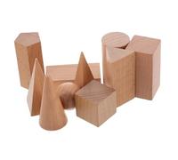 CLISPEED 10 Pièces Blocs Géométriques Bois pour Garçon Fille Modèles de Formes Géométriques Blocs de Construction Bois Outils Éducatifs pour Apprentissage des Mathématiques