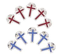 CLISPEED 10 Pièces Broche pour Chemise de Costume en Alliage, Épingle de Revers Croix, Symbole de Foi, Bords Lisses, pour Hommes et Femmes, Fête de Première Communion