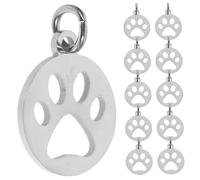 CLISPEED 10 pièces Charms Patte de Chien Acier Inoxydable Rond Creux Pendentifs DIY pour Bijoux Bracelet Collier Boucles Oreilles